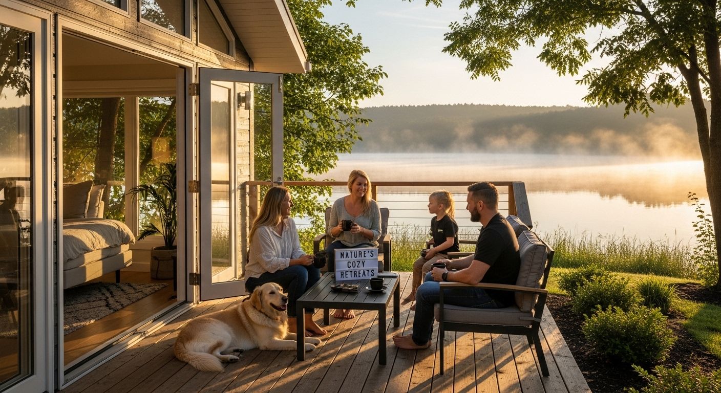 lakeside house family cozy