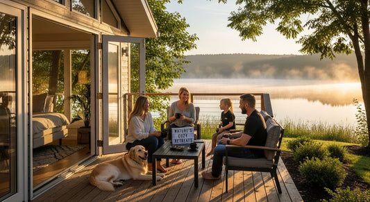 lakeside house family cozy