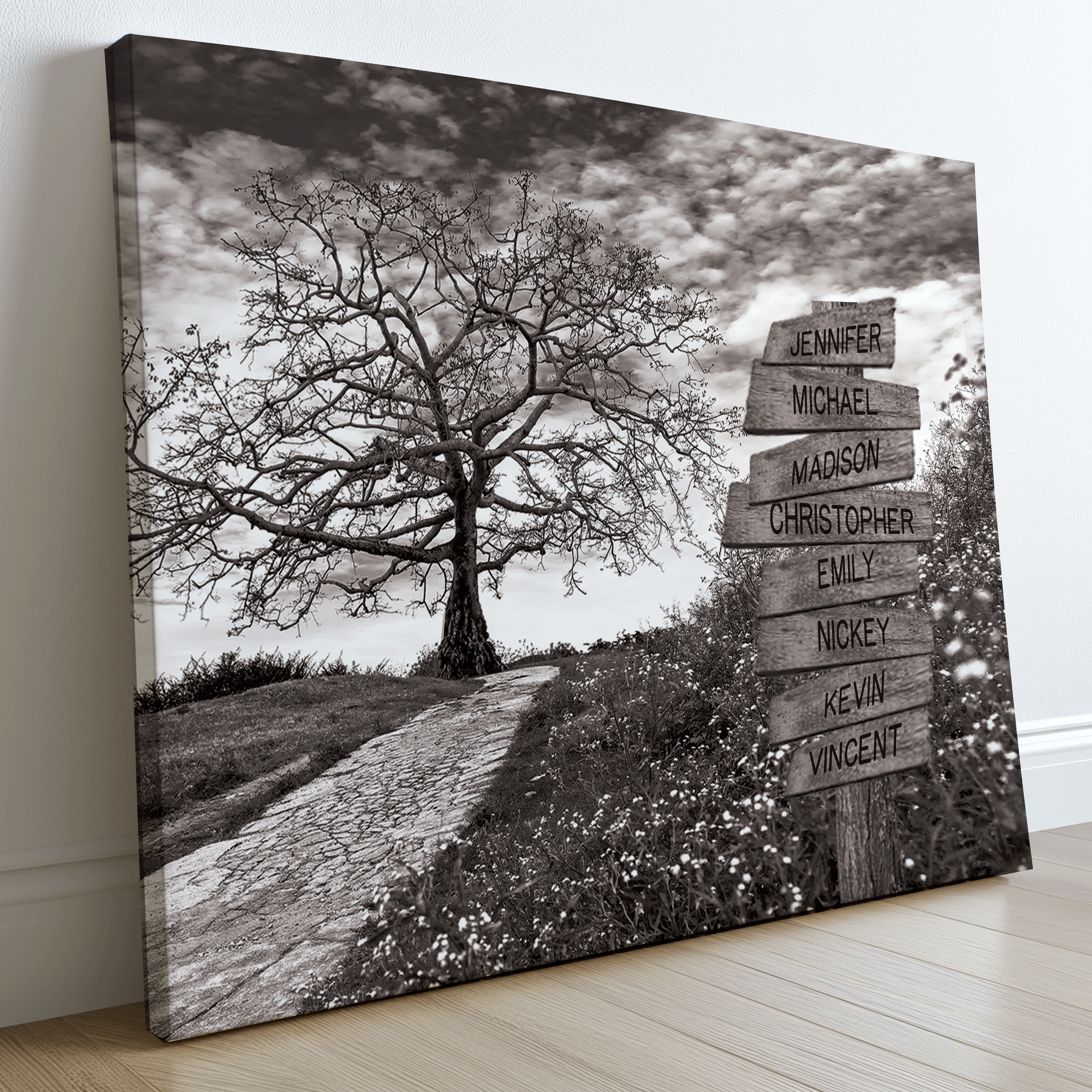 Tree Hill Pathway - Multi-Names Premium Custom Canvas Wall Art