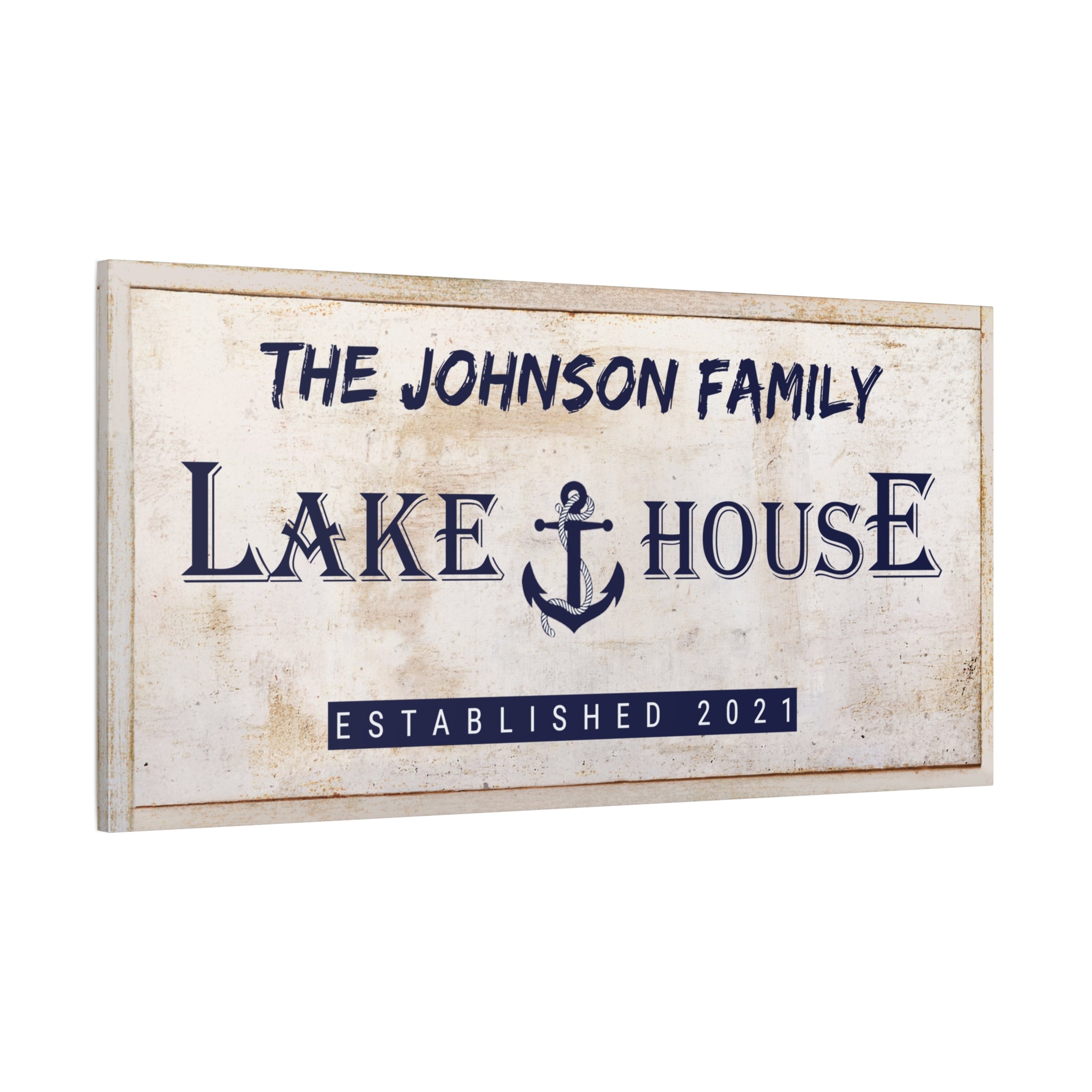 Lake House Anchor-Tan-Family Premium Custom Canvas Wall Art