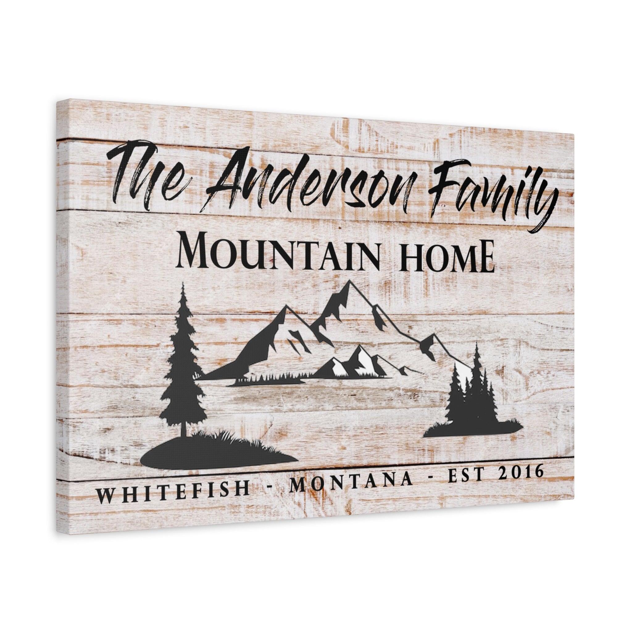 Mountain Home Name Premium Custom Canvas Wall Art