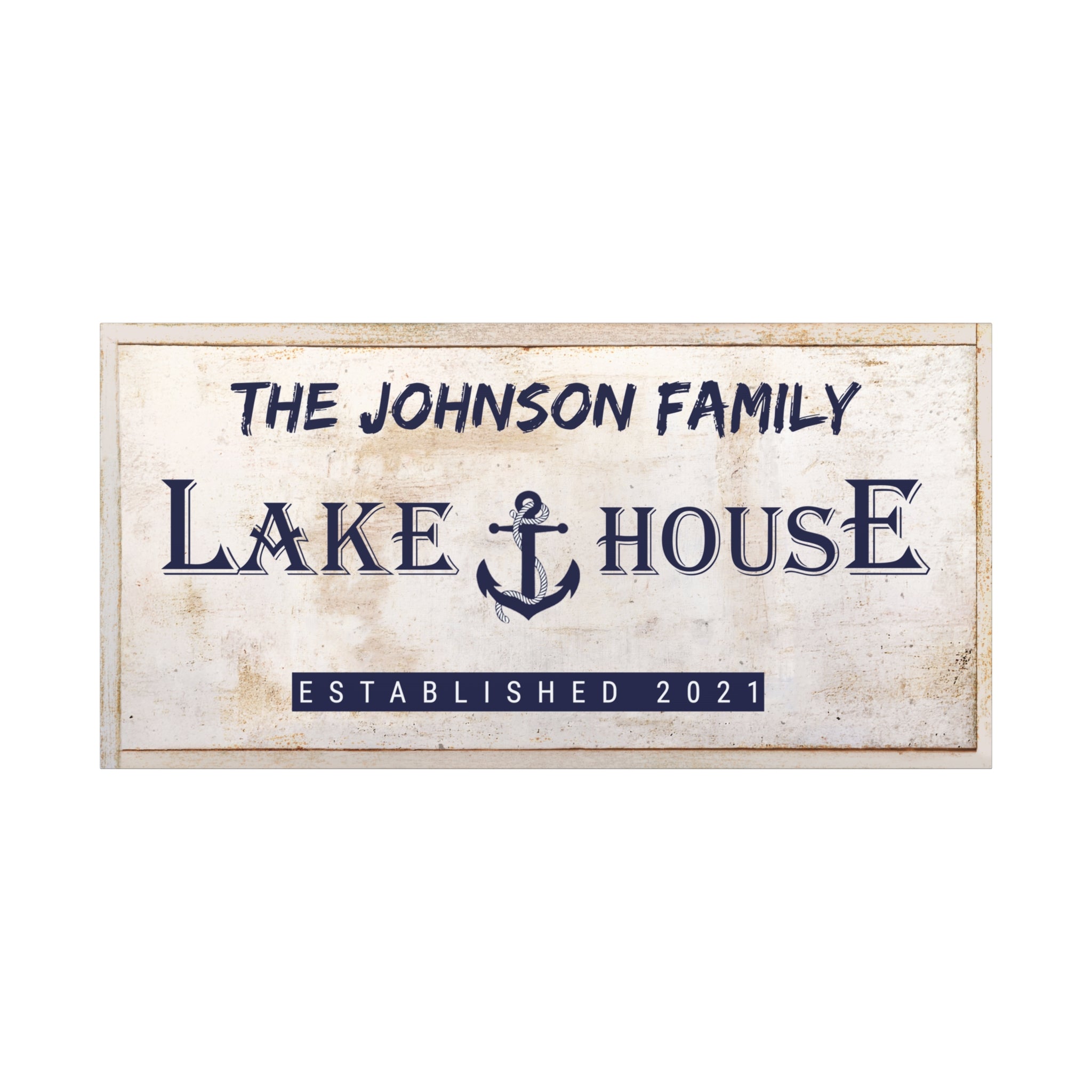 Lake House Anchor-Tan-Family Premium Custom Canvas Wall Art