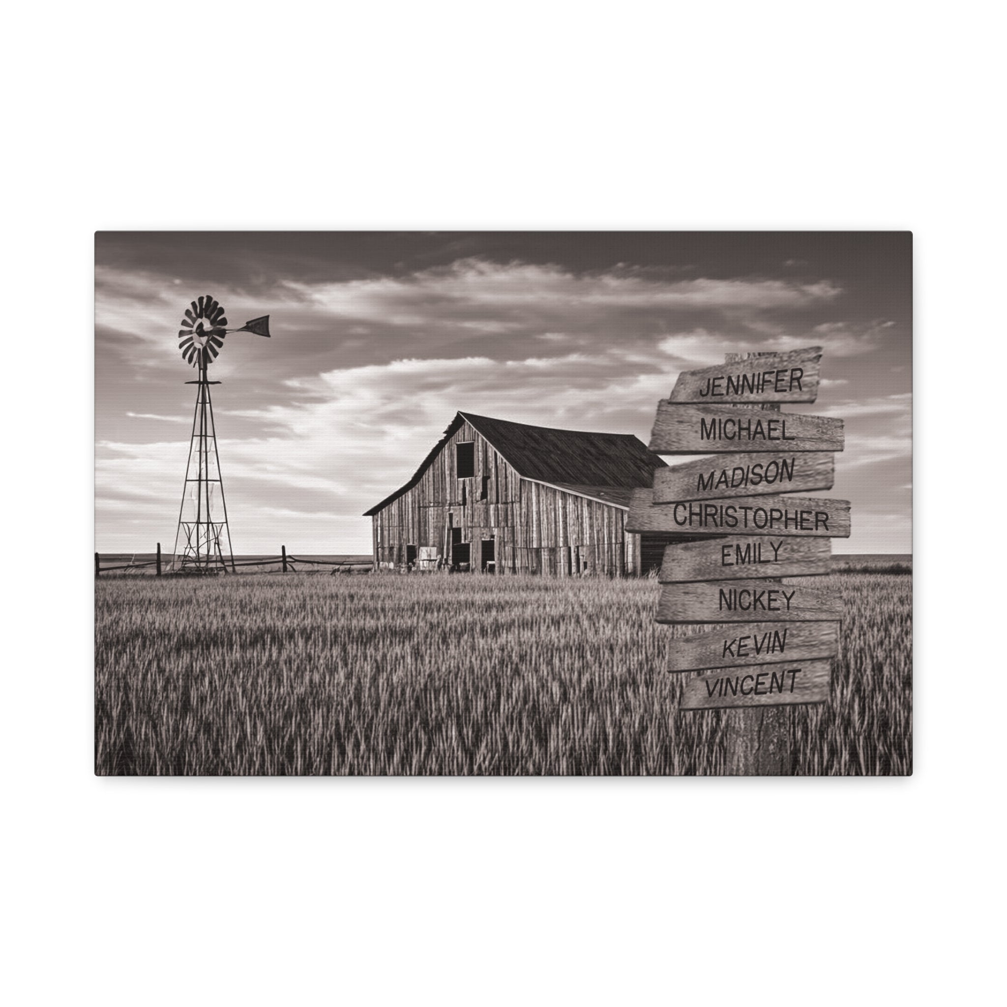 Barn Wheat Field - Multi-Names Premium Custom Canvas Wall Art Image looking straight at art.