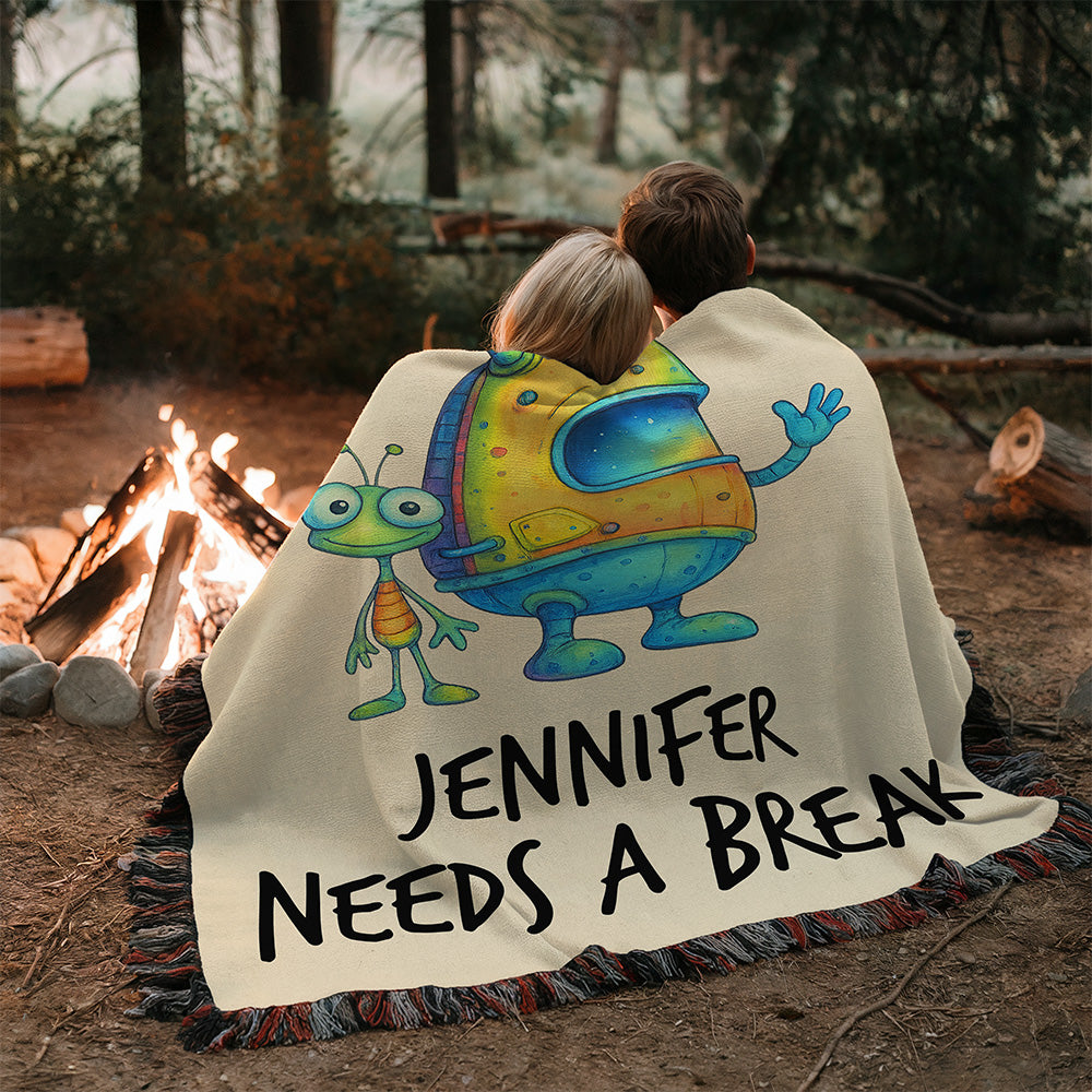Personalized Alien “Beam Me Up” Woven Blanket Custom Funny Gift Throw (Copy)