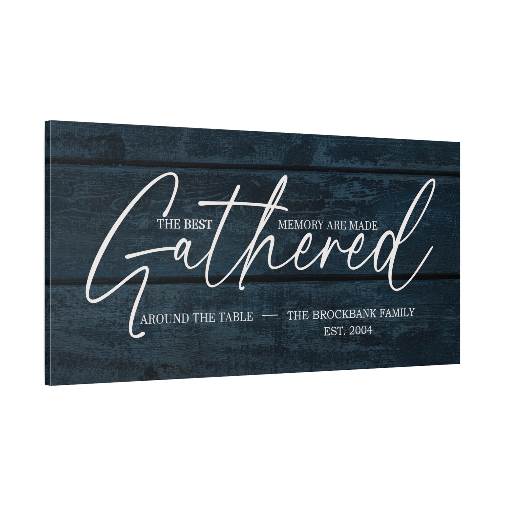 Best Memories Made Gathered Around Table - Blue - Premium Custom Canvas Wall Art