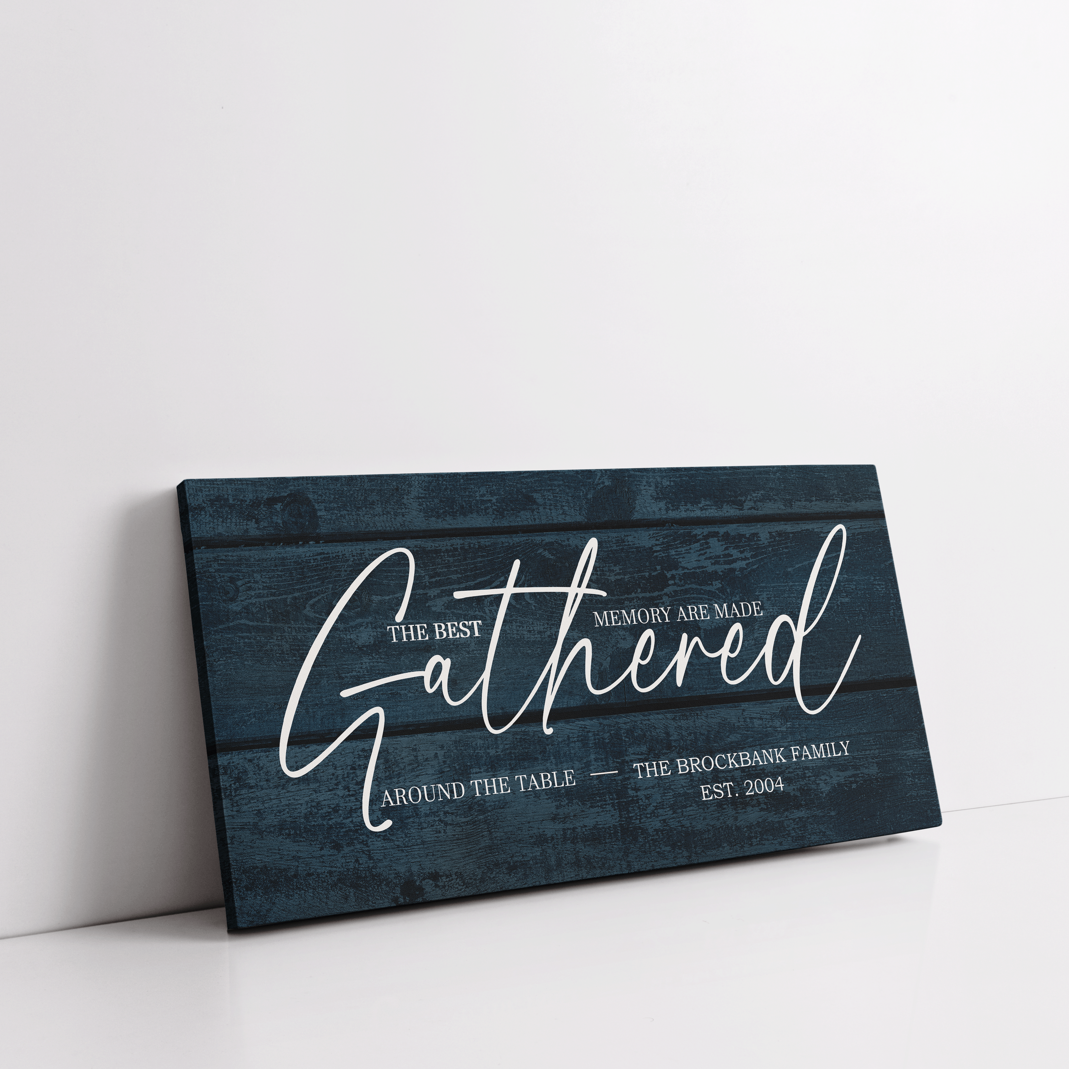 Best Memories Made Gathered Around Table - Blue - Premium Custom Canvas Wall Art