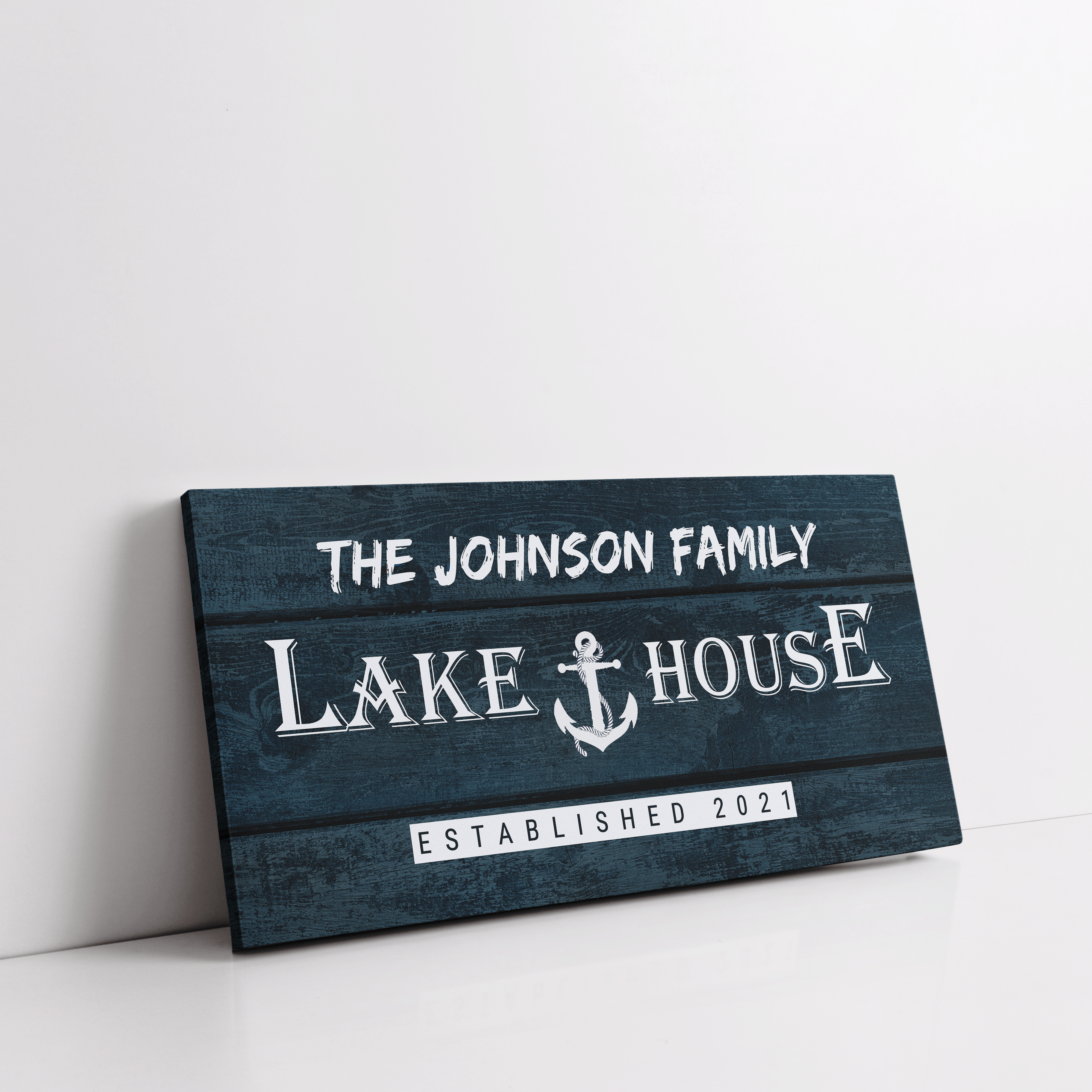 Lake House Anchor Family -Blue- Premium Custom Canvas Wall Art