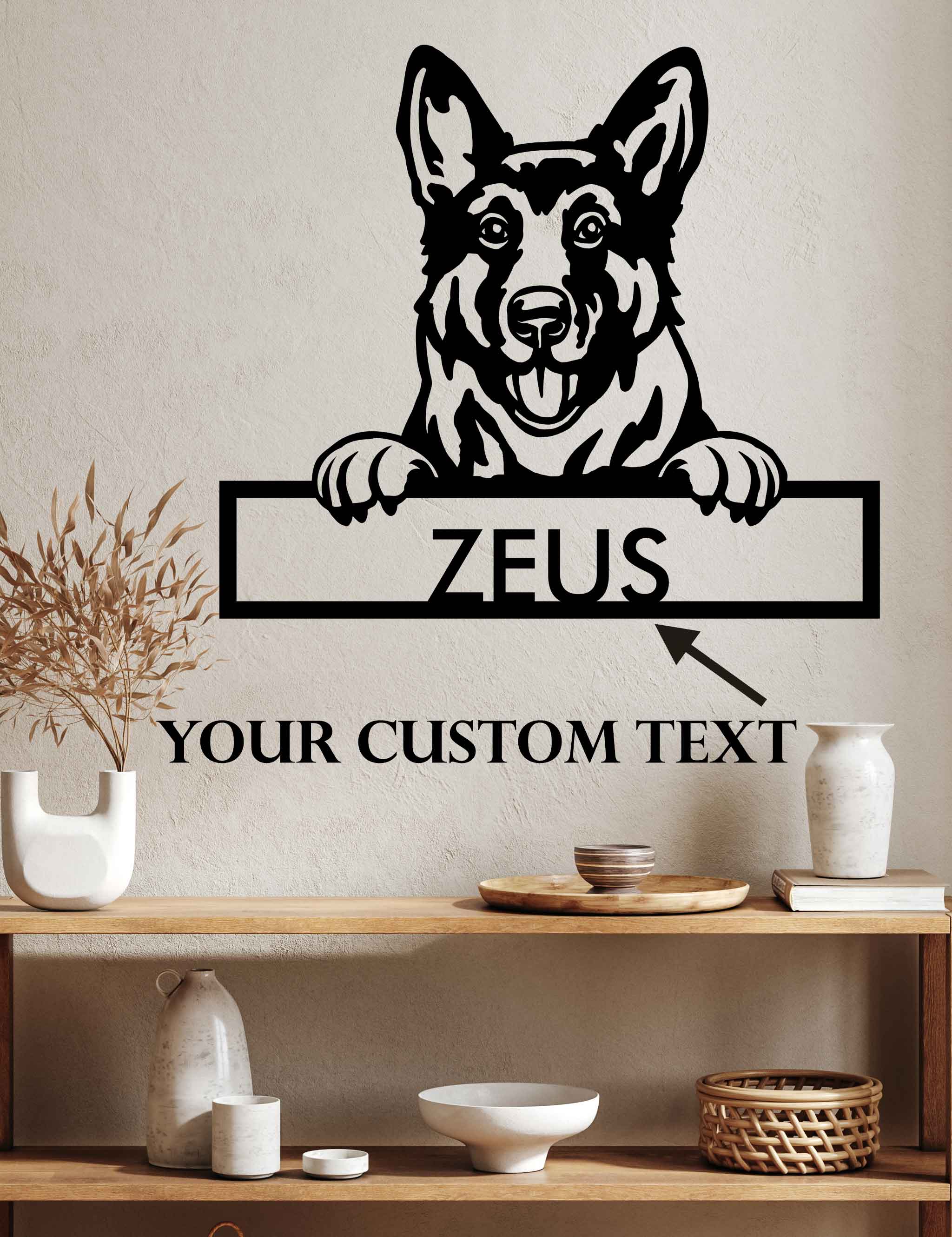 German Shepherd  - Dog Personalized Metal Wall Art Decor