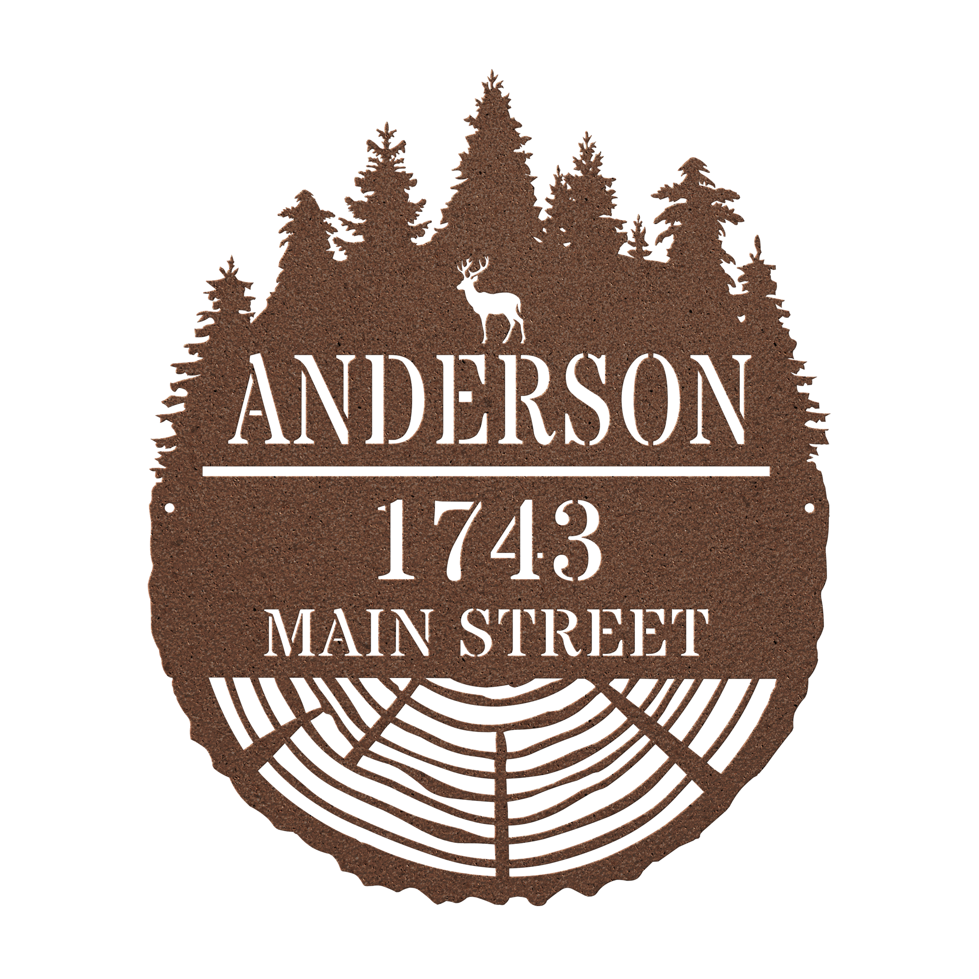 Personalized_Forest_Stump_Metal_Address__Copper_Transparent_Mockup.png