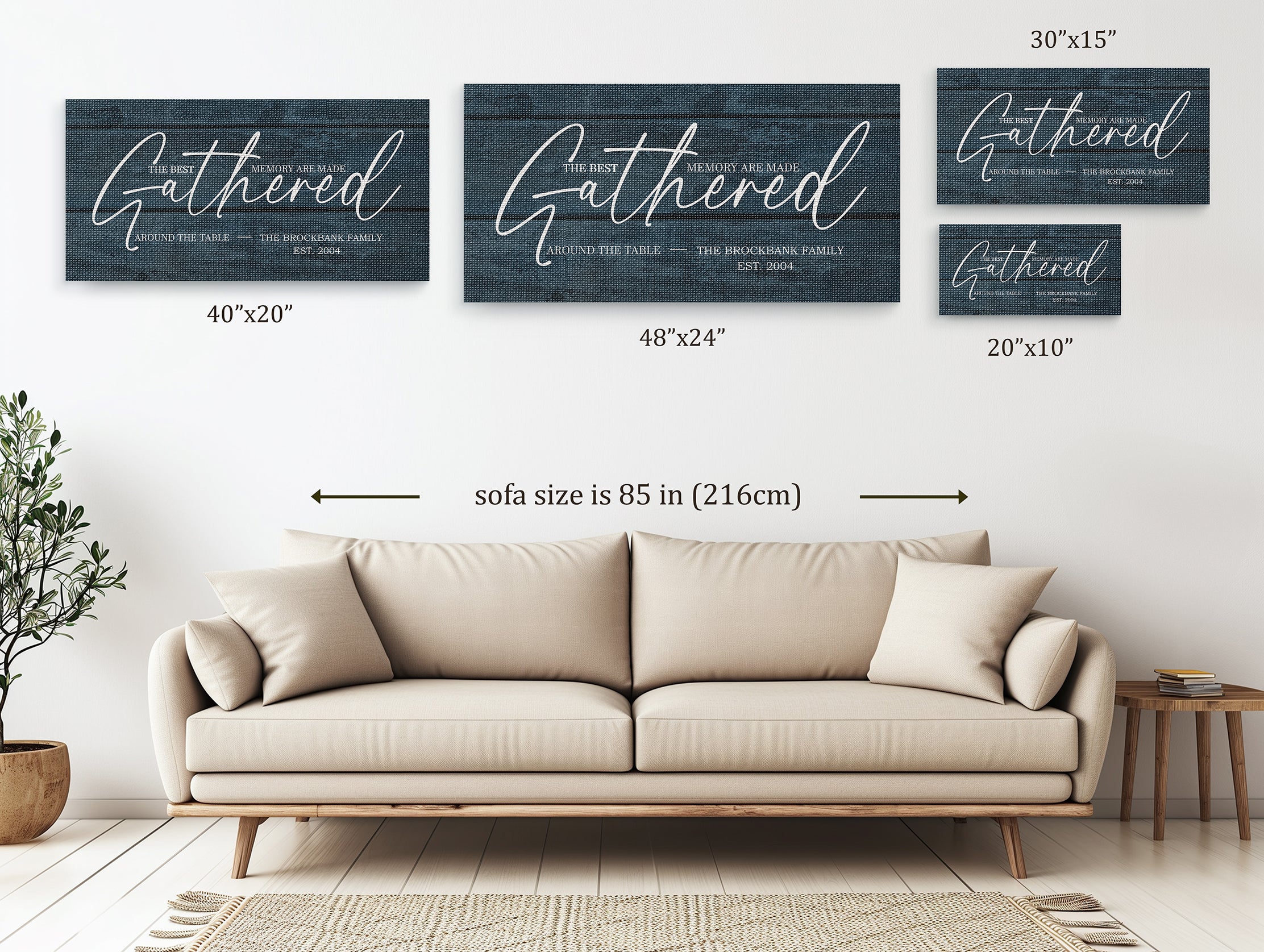 Best Memories Made Gathered Around Table - Blue - Premium Custom Canvas Wall Art