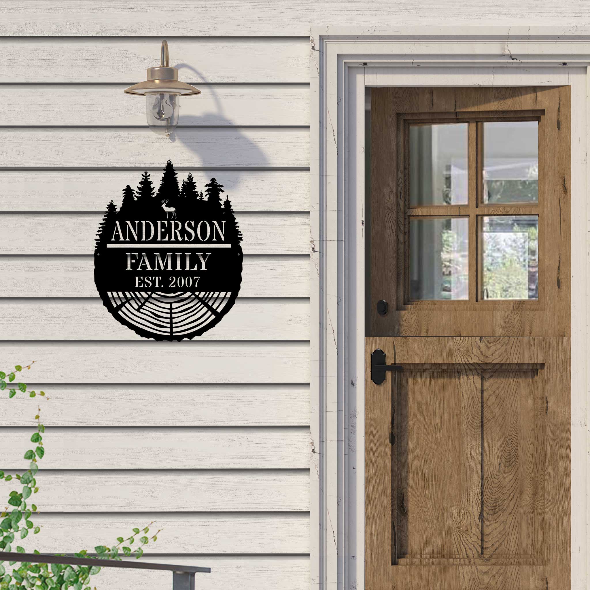Personalized Tree Stump Metal Sign – Custom Family Name & Established Date Metal Custom Wall Art Decor
