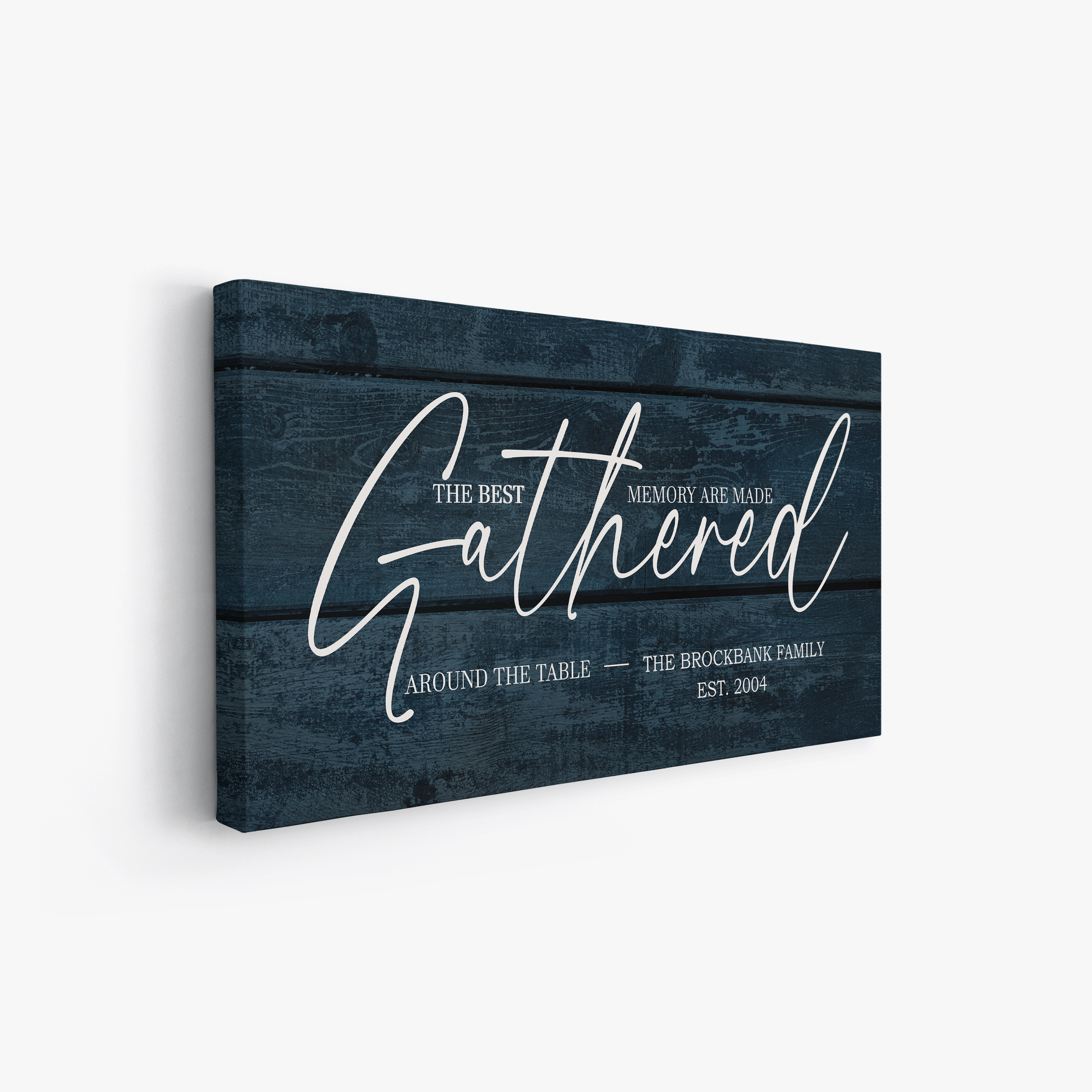 Best Memories Made Gathered Around Table - Blue - Premium Custom Canvas Wall Art