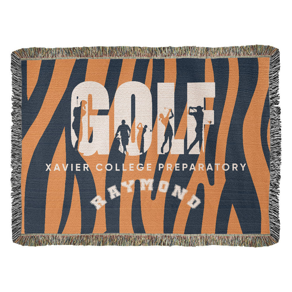 Personalized Golf Woven Blanket Throw – Custom Golfer Gift