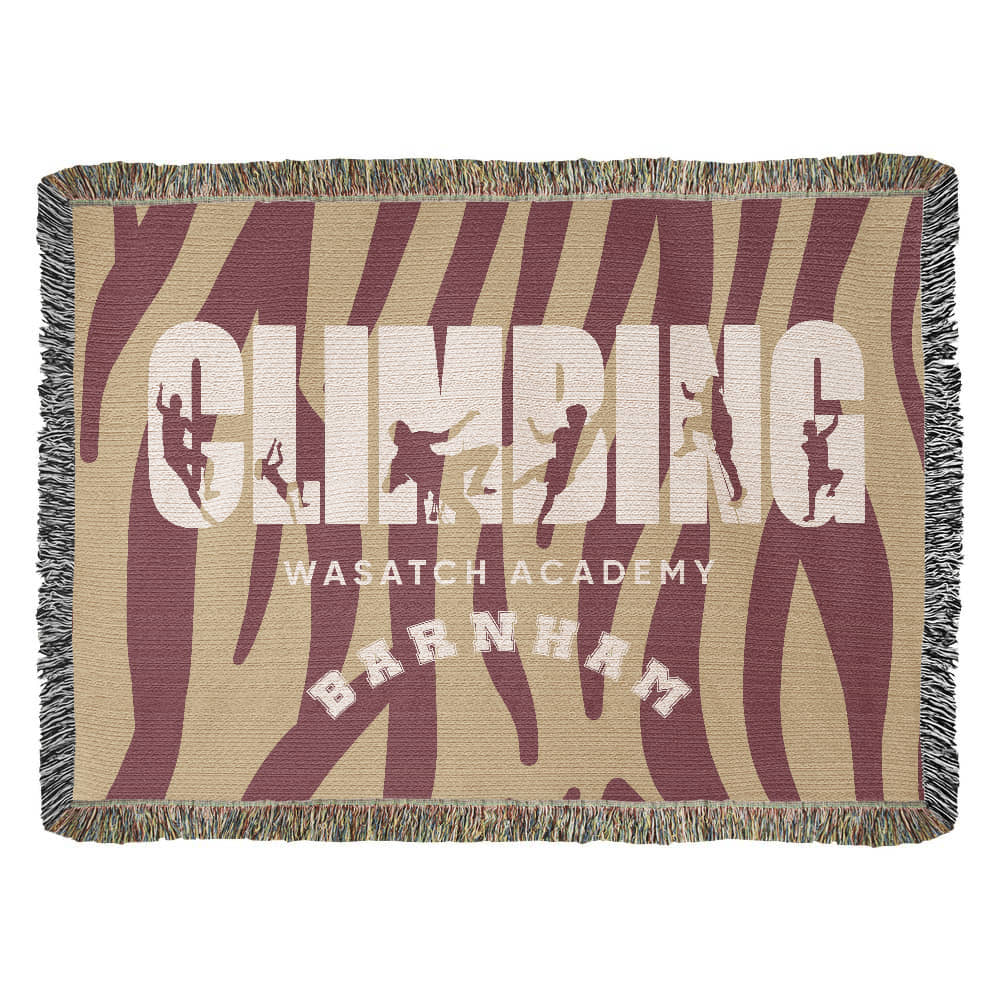 Personalized Climbing Woven Blanket Throw – Custom Rock Climber Gift