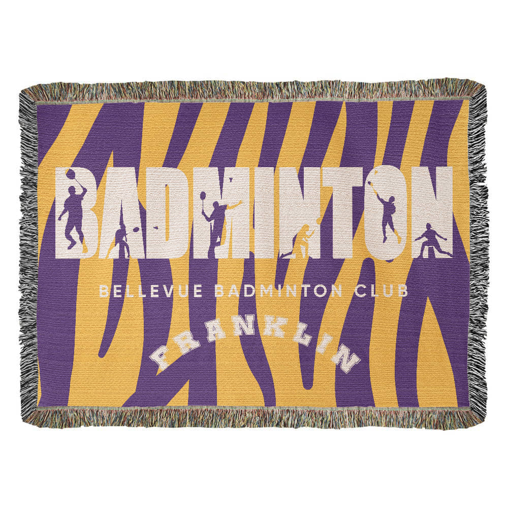 Personalized Badminton Woven Blanket Throw – Custom Badminton Player Gift