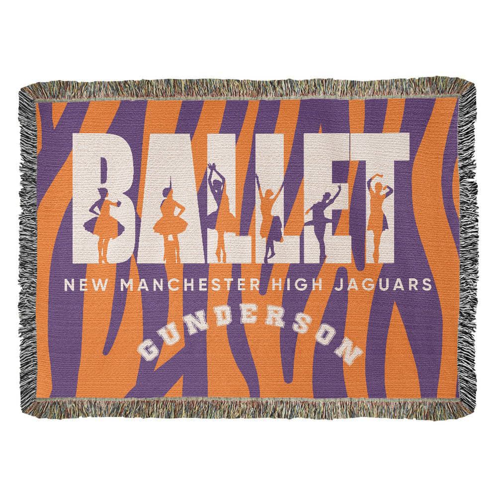 Personalized Ballet Woven Blanket Throw – Custom Dancer Gift