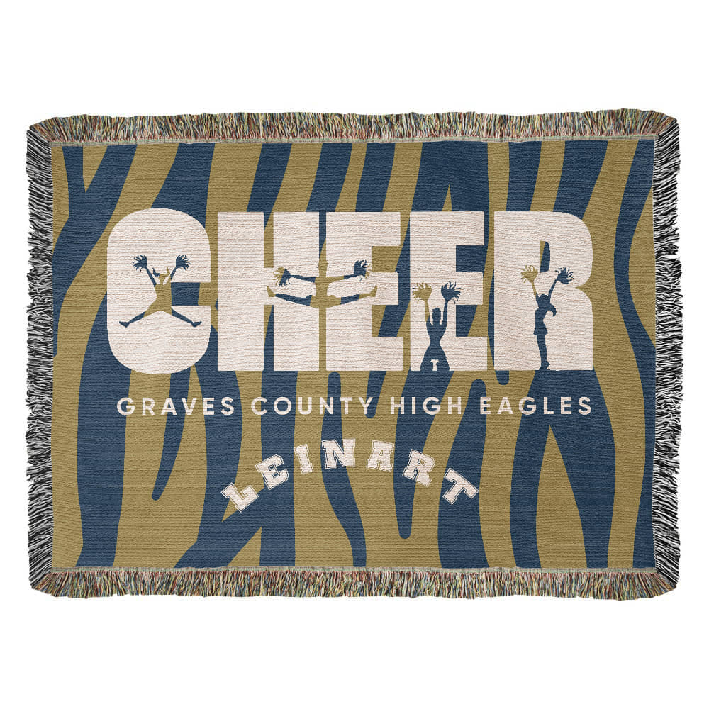 Personalized Cheer Team Woven Blanket Throw – Custom Cheerleader Gift