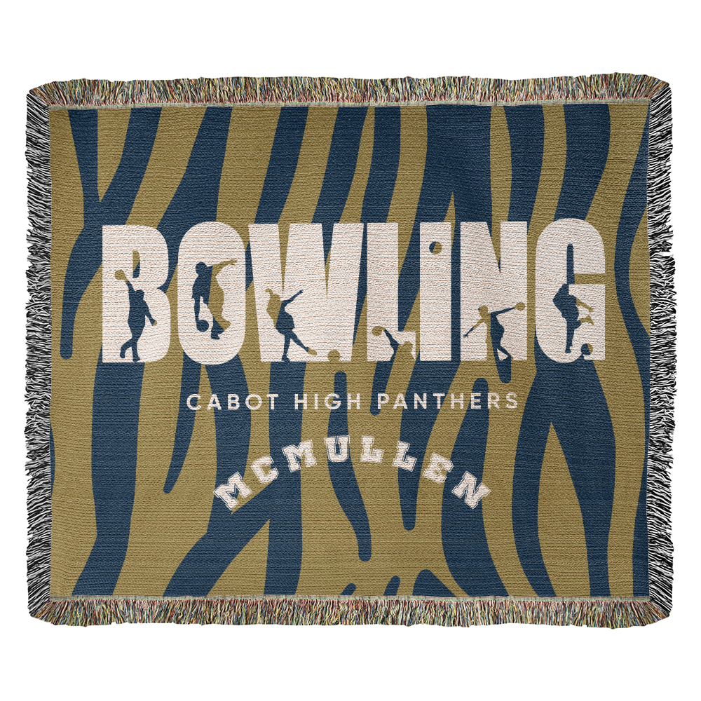 Personalized Bowling Woven Blanket Throw – Custom Bowler Gift