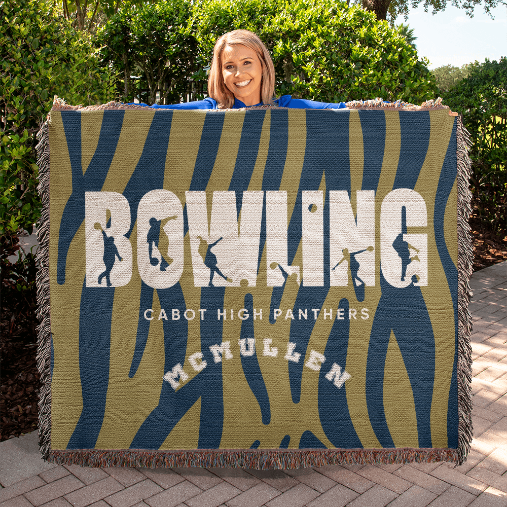 Personalized Bowling Woven Blanket Throw – Custom Bowler Gift