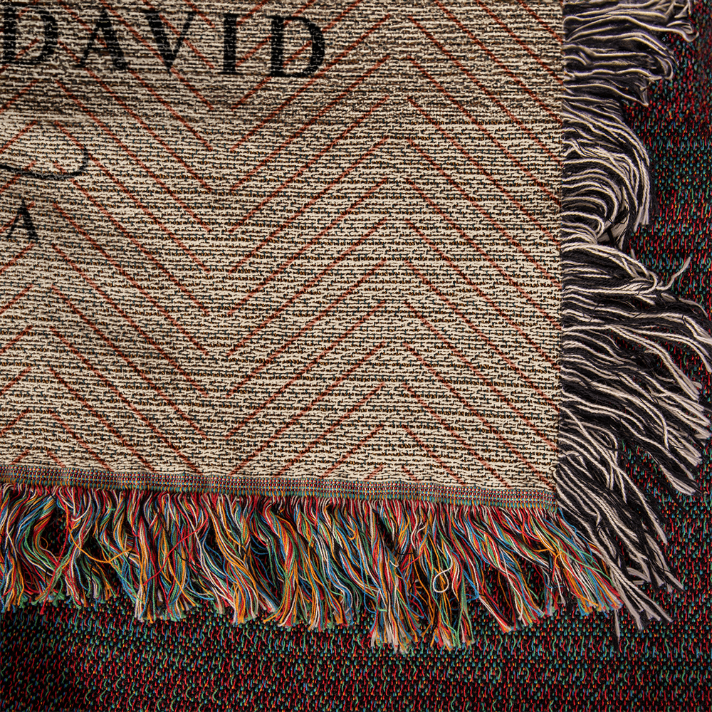 Personalized Massachusetts Woven Blanket – Custom Home State Throw with Name & Location