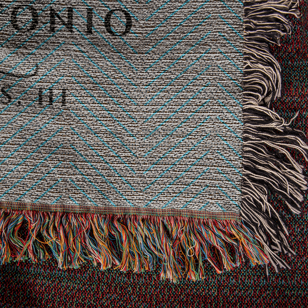 Personalized Hawaii Woven Blanket – Custom Home State Throw with Name & Location