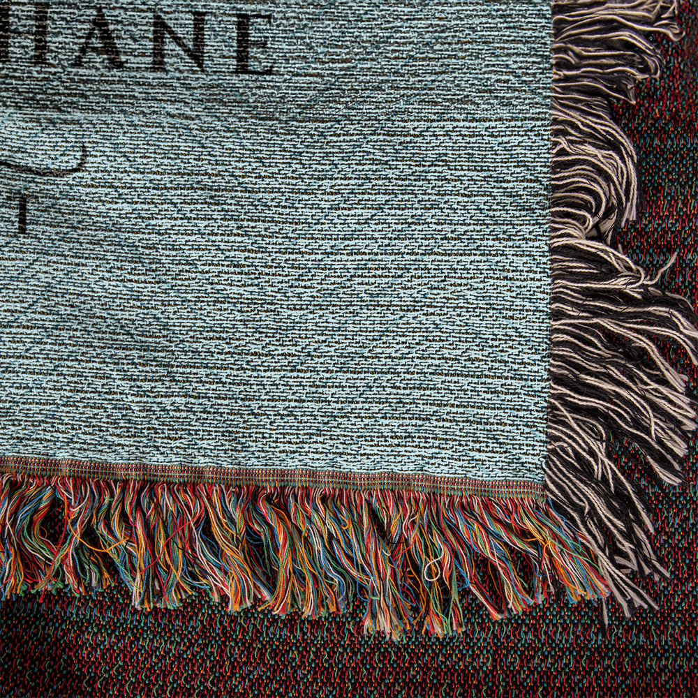 Personalized Montana Woven Blanket – Custom Cotton Throw with Names, City & Date