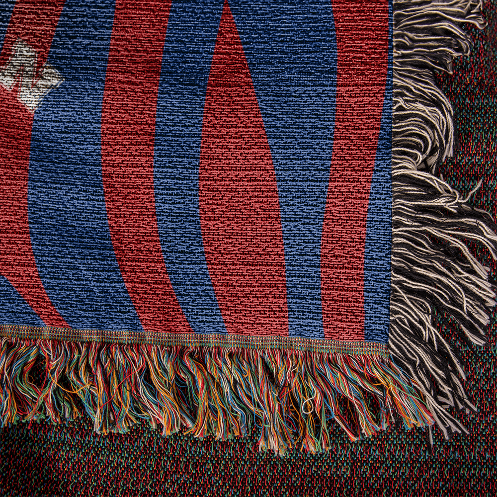 Personalized Soccer Player Woven Blanket Throw – Custom Athlete Gift