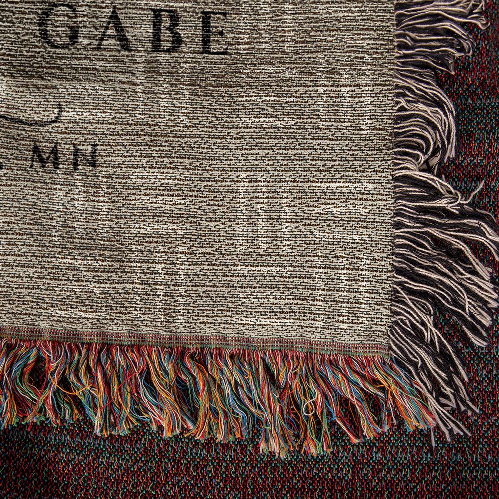 Personalized Minnesota Woven Blanket – Custom Home State Throw with Name & Location