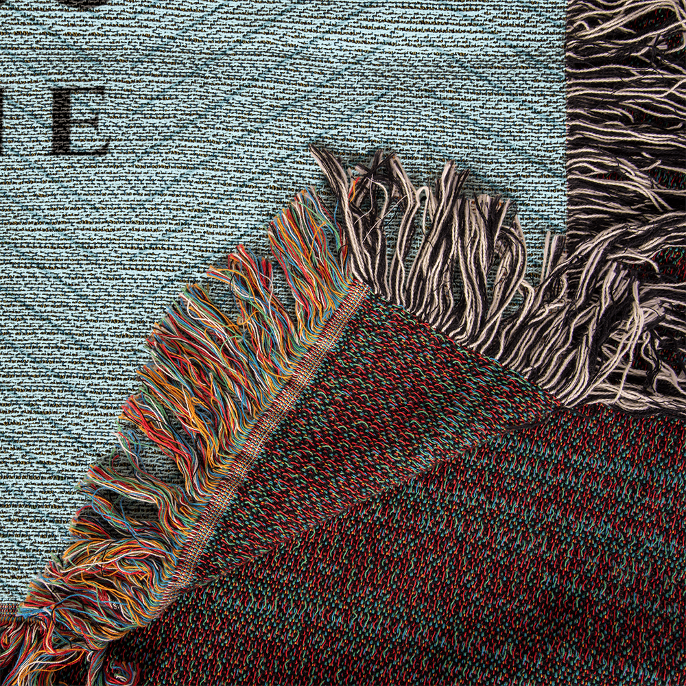 Personalized Montana Woven Blanket – Custom Cotton Throw with Names, City & Date