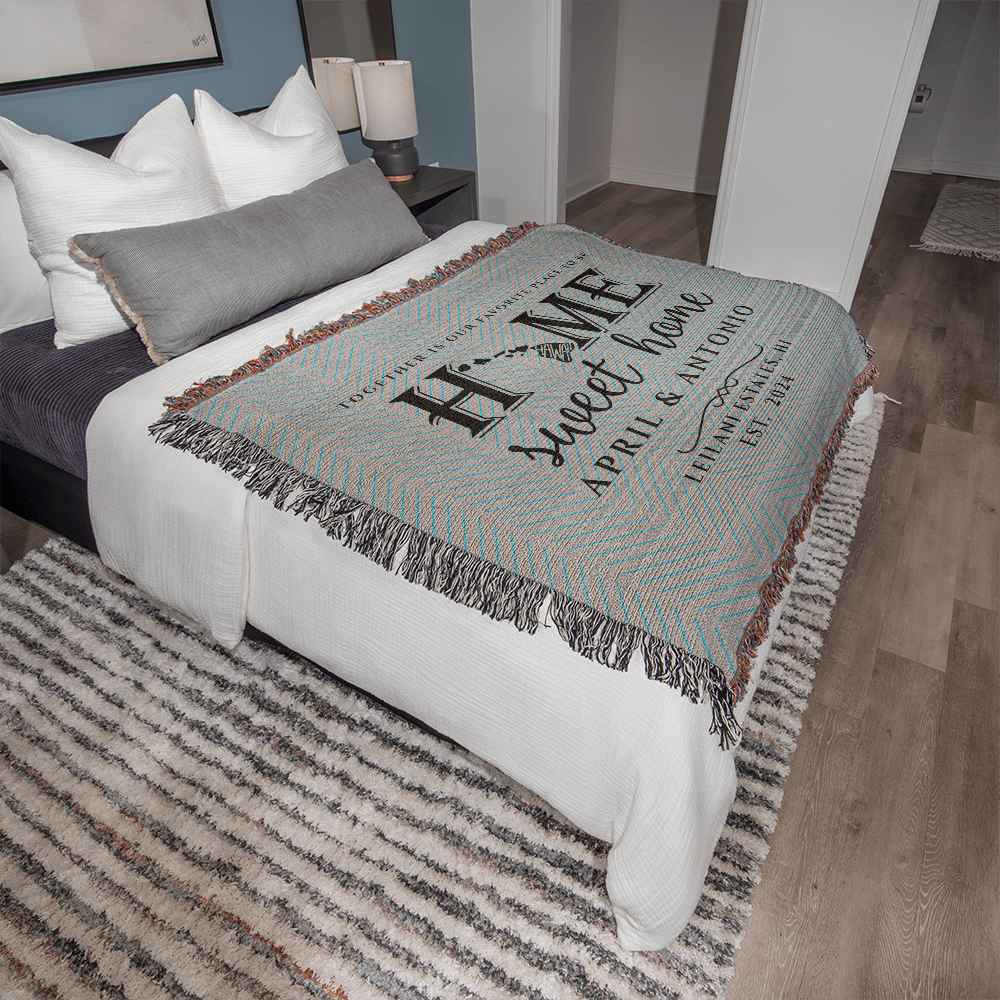 Personalized Hawaii Woven Blanket – Custom Home State Throw with Name & Location