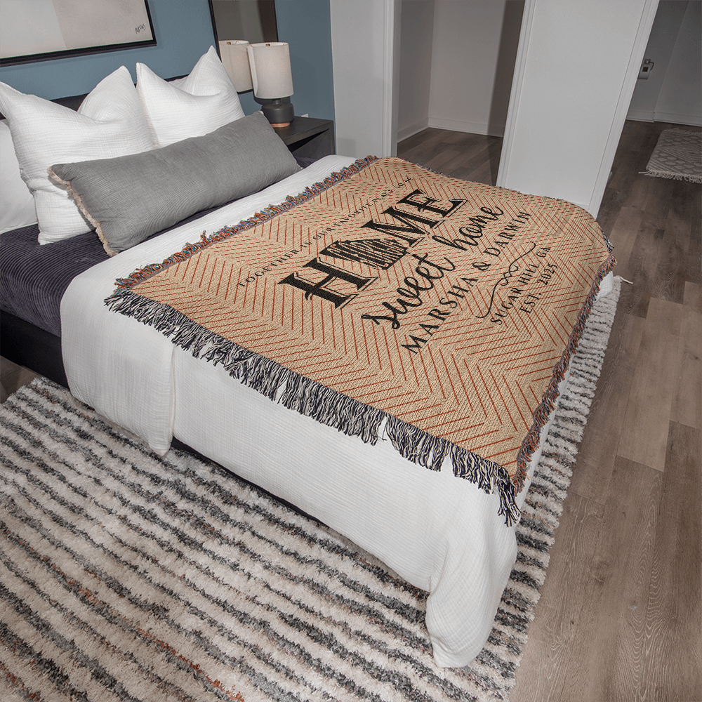 Personalized Georgia Woven Blanket – Custom Home State Throw with Name & Location
