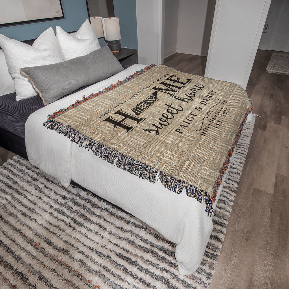 Personalized Tennessee State Woven Blanket – Custom Home Gift for Couples