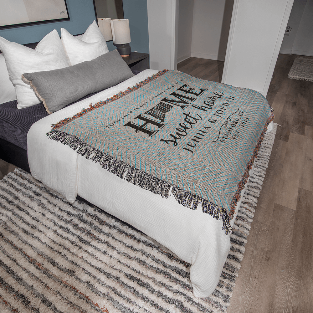 Personalized Connecticut Woven Blanket – Custom Home State Throw with Name & Location