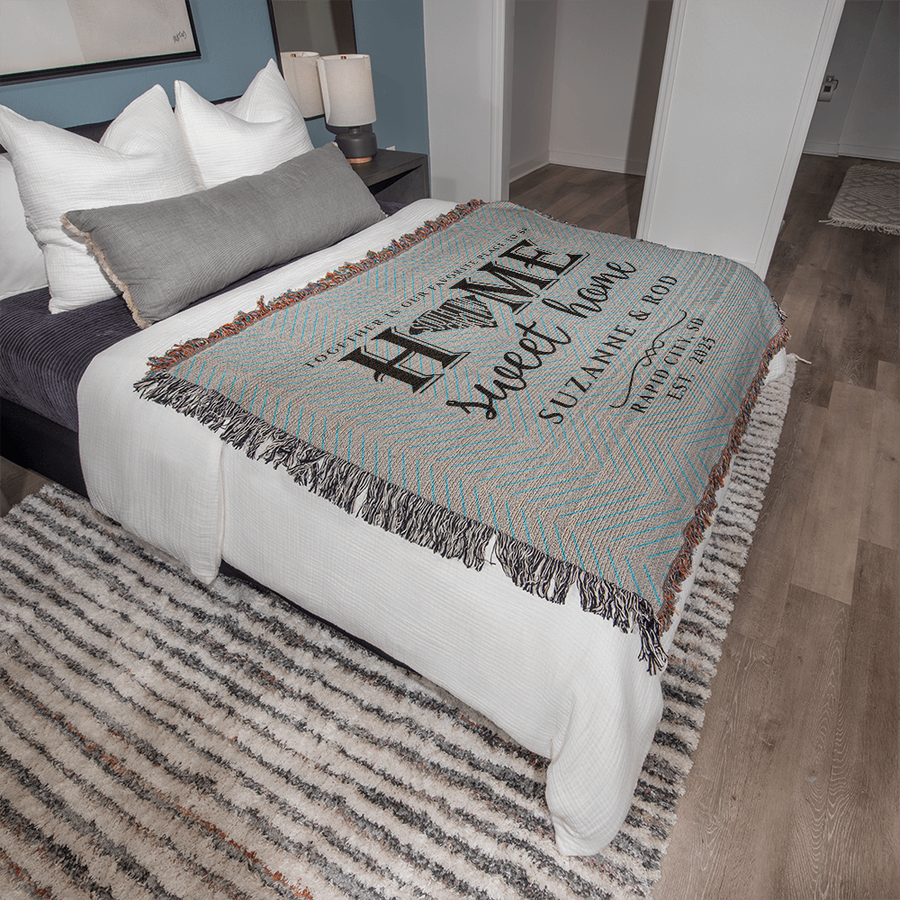 Personalized South Dakota State Woven Blanket – Custom Home Gift for Couples