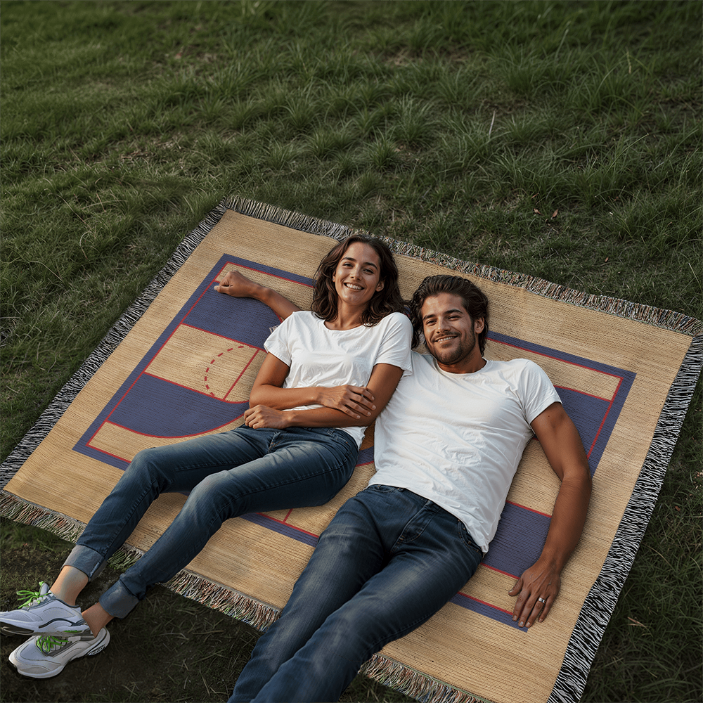 Personalized Basketball Woven Blanket Player Gift Custom Throw