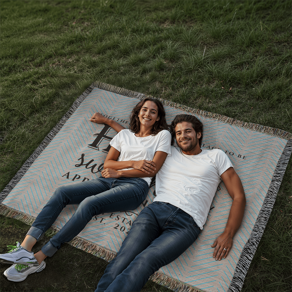 Personalized Hawaii Woven Blanket – Custom Home State Throw with Name & Location