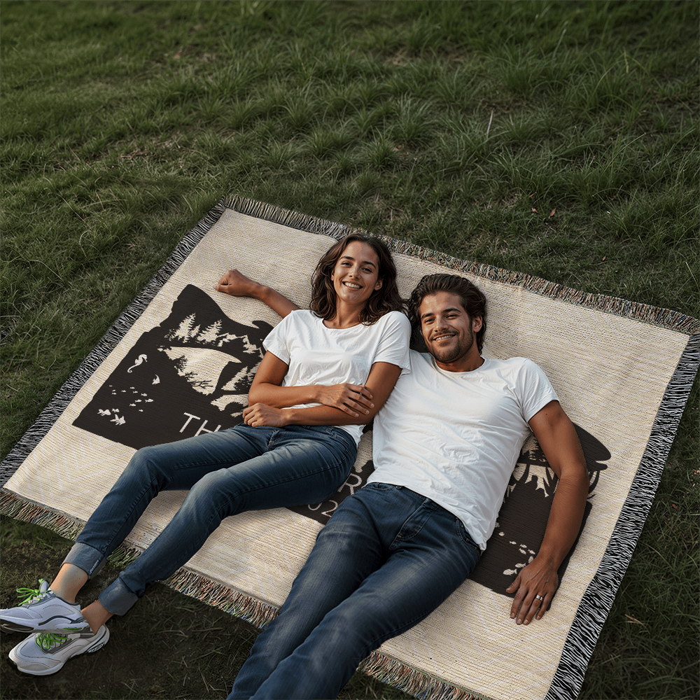 Personalized Salmon Trout Woven Blanket – Custom Monogram Family Name Throw Gift