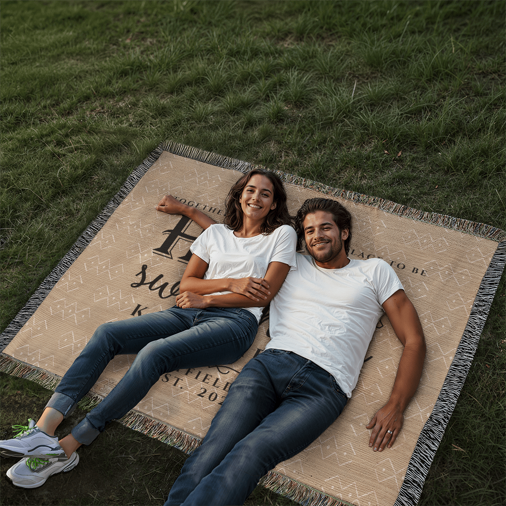 Personalized Indiana Woven Blanket – Custom Home State Throw with Name & Location