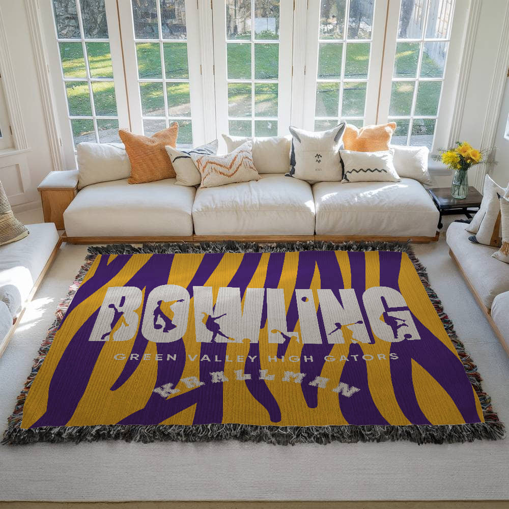 Personalized Bowling Woven Blanket Throw – Custom Bowler Gift
