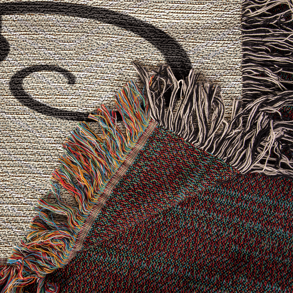 Personalized Swirled Monogram Family Name Woven Blanket Throw – Custom Home Gift