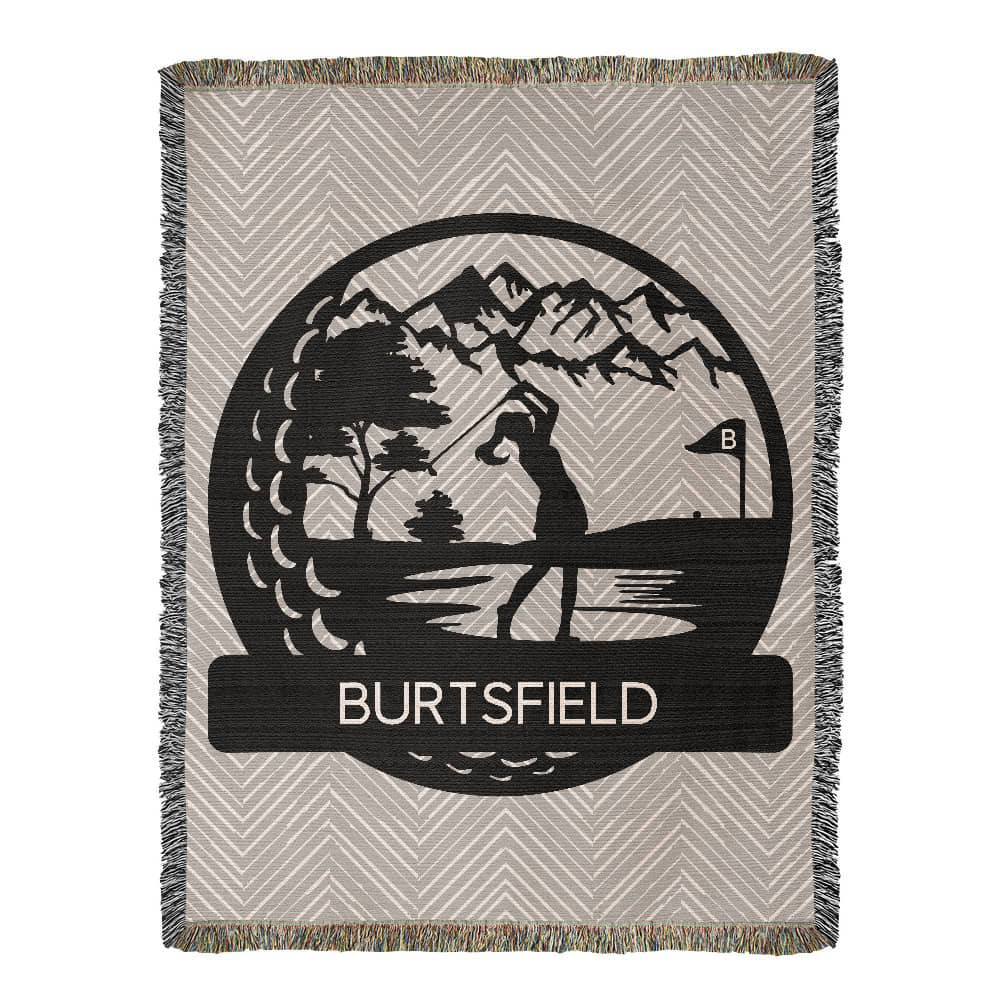 Personalized Girl Golf Player Woven Blanket Throw Monogram – Custom Athlete Gift