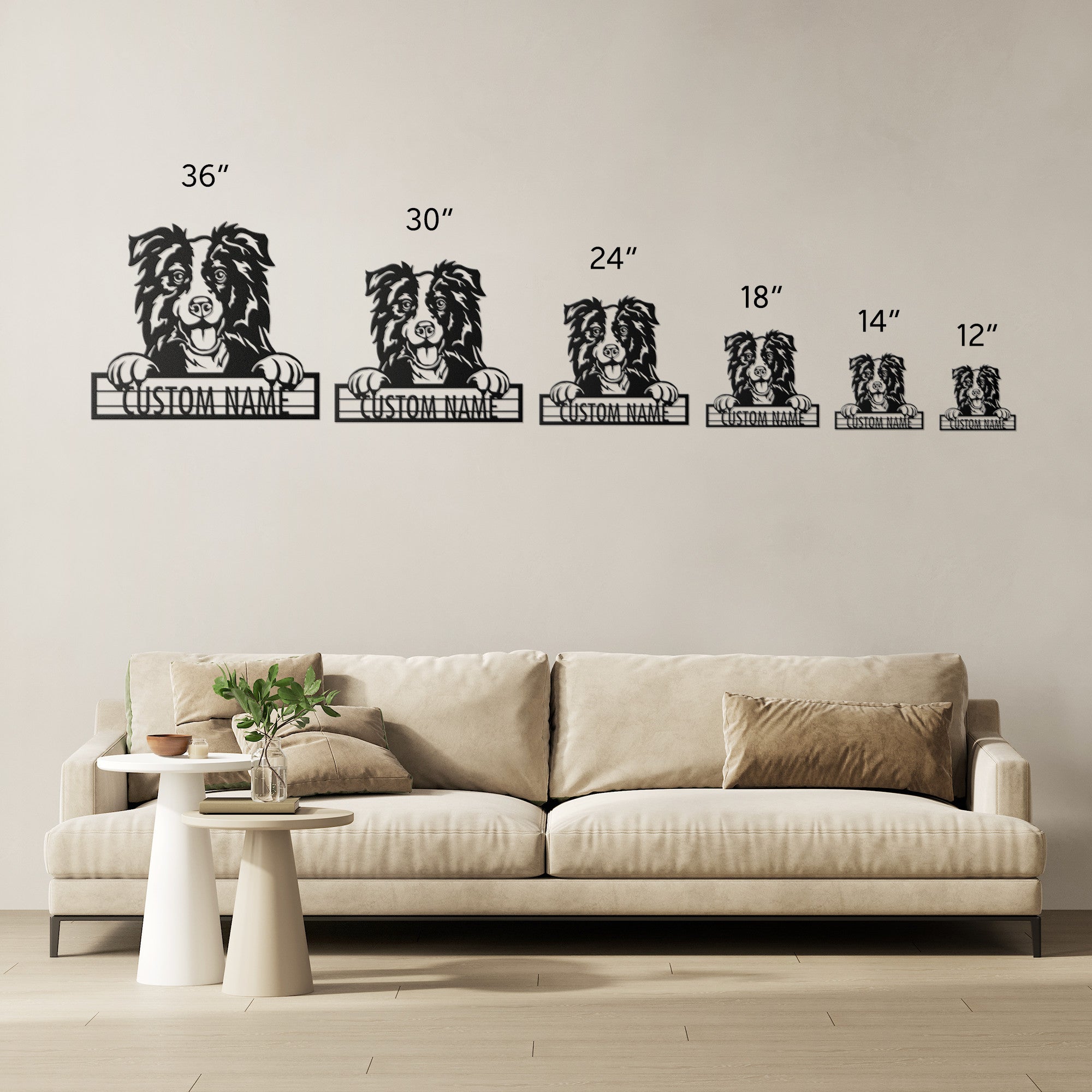 Border Collie - Dog Personalized Metal Wall Art Decor