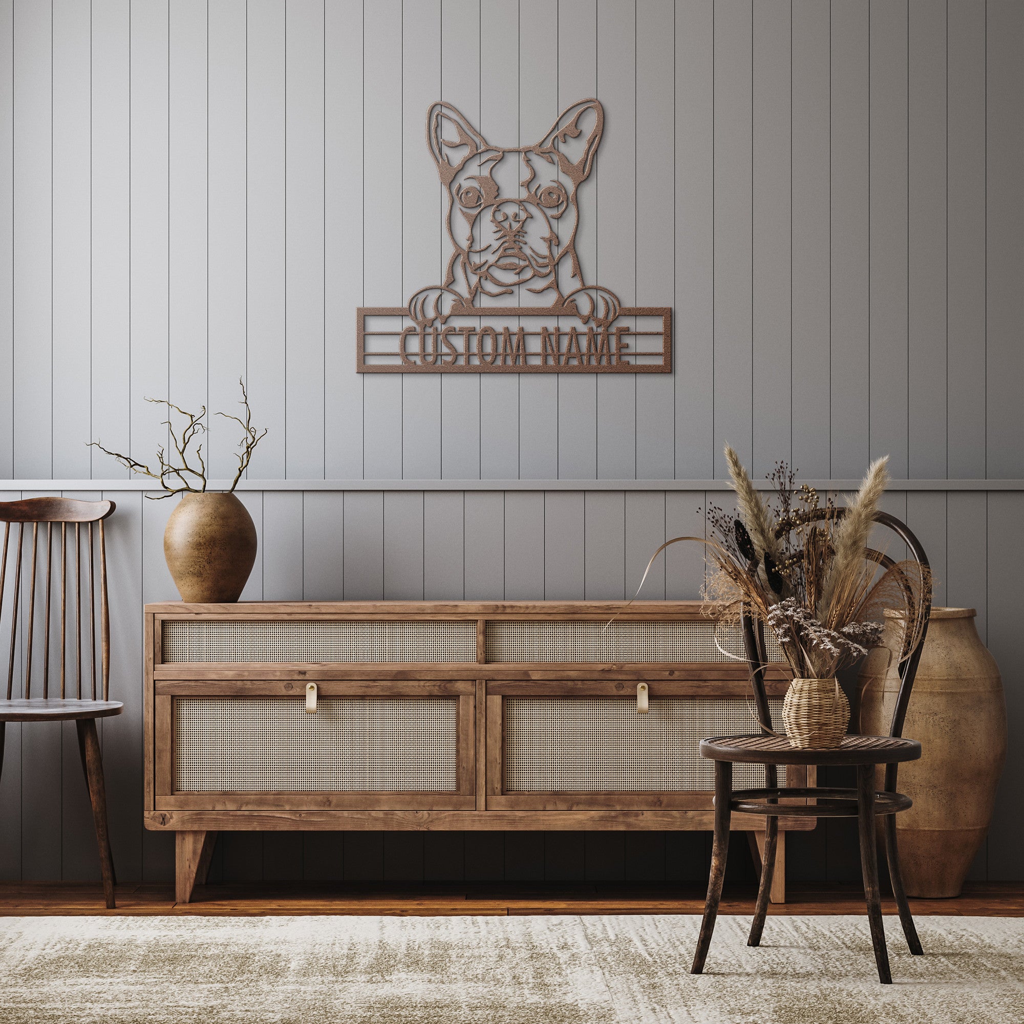 Boston Terrier - Dog Personalized Metal Wall Art Decor