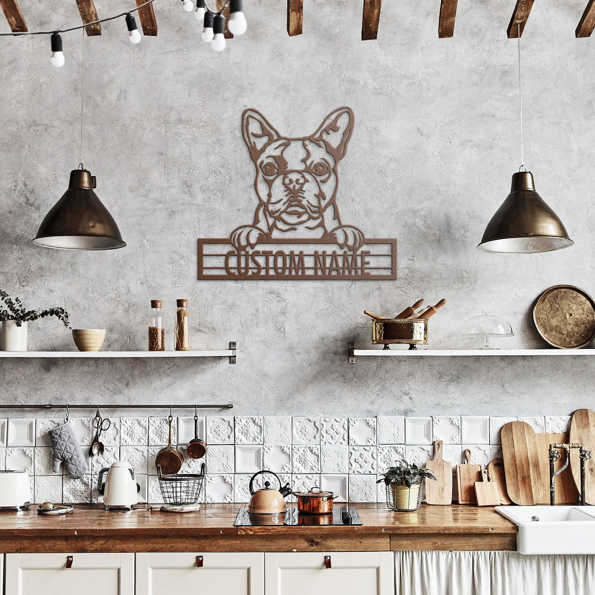 Boston Terrier - Dog Personalized Metal Wall Art Decor
