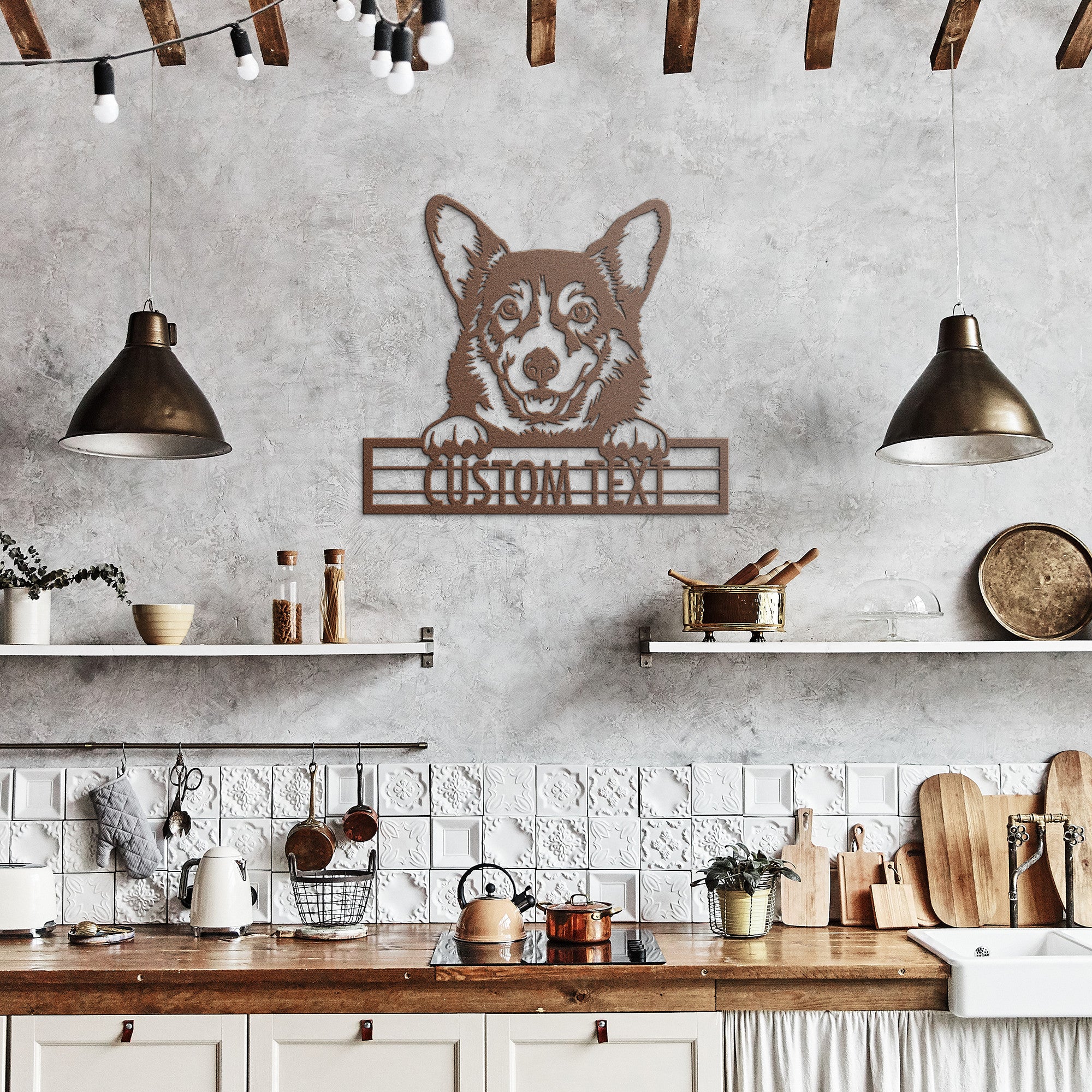 Corgi - Dog Personalized Metal Wall Art Decor