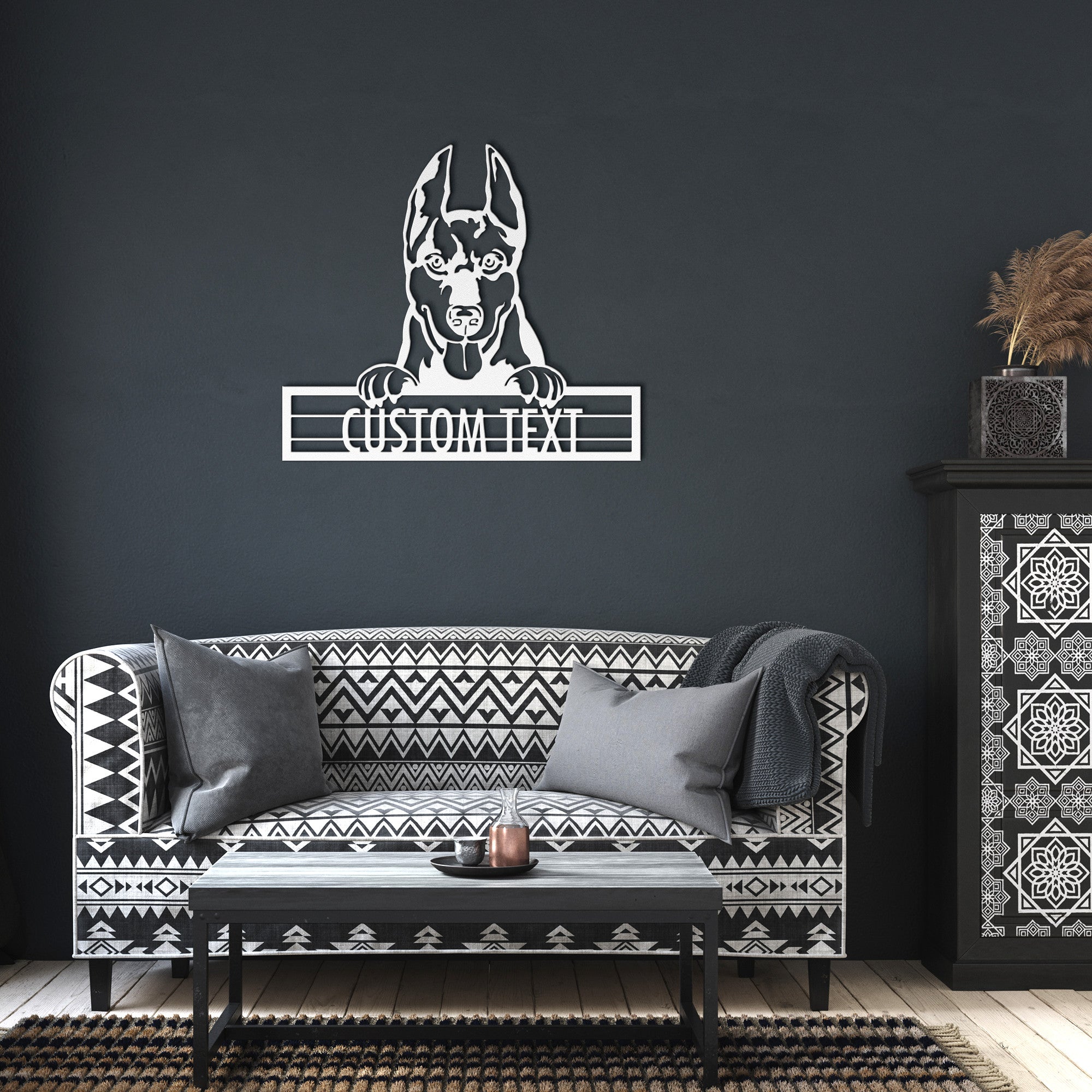 Doberman- Dog Personalized Metal Wall Art Decor