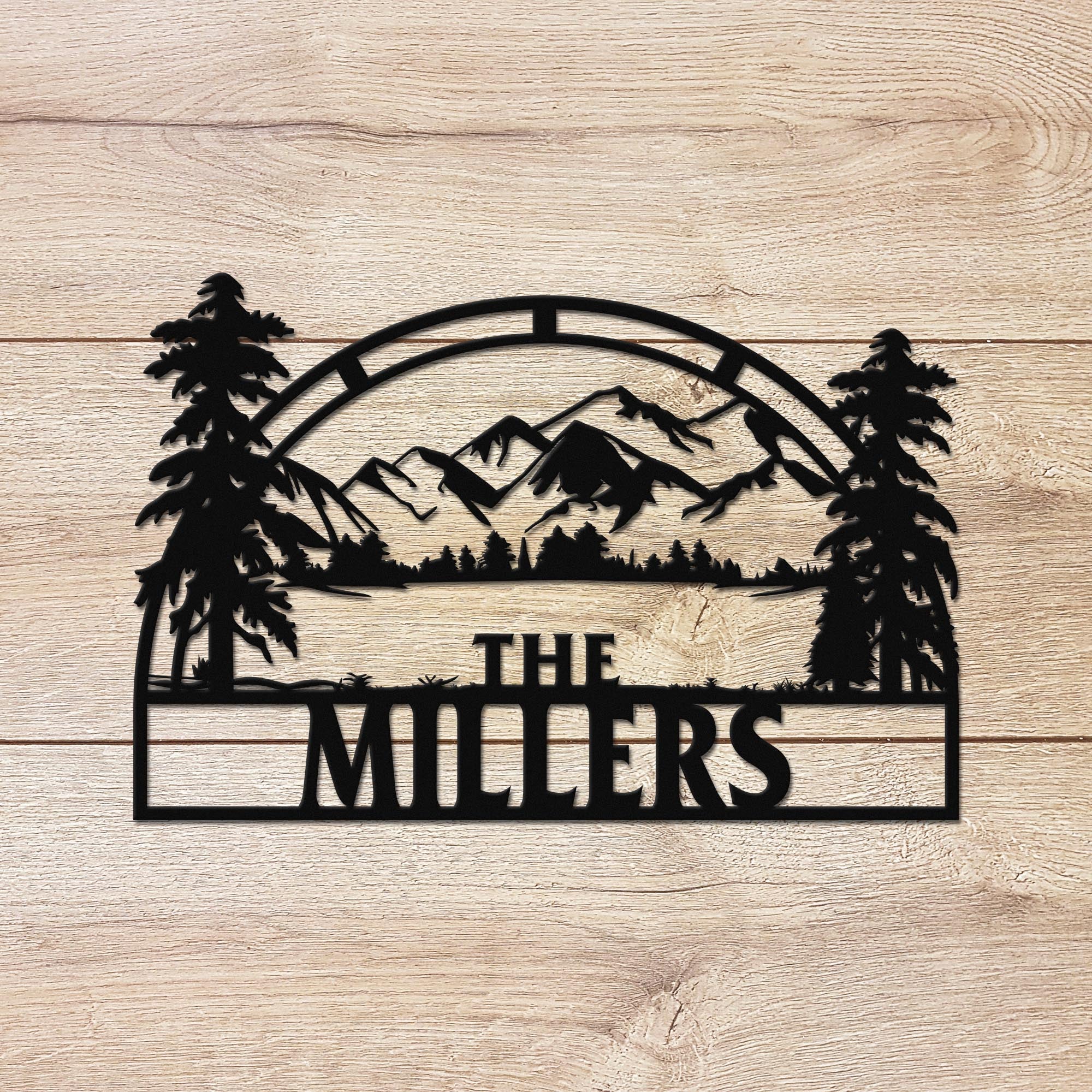 Personalized Wilderness Monogram Custom Metal Wall Decor Sign