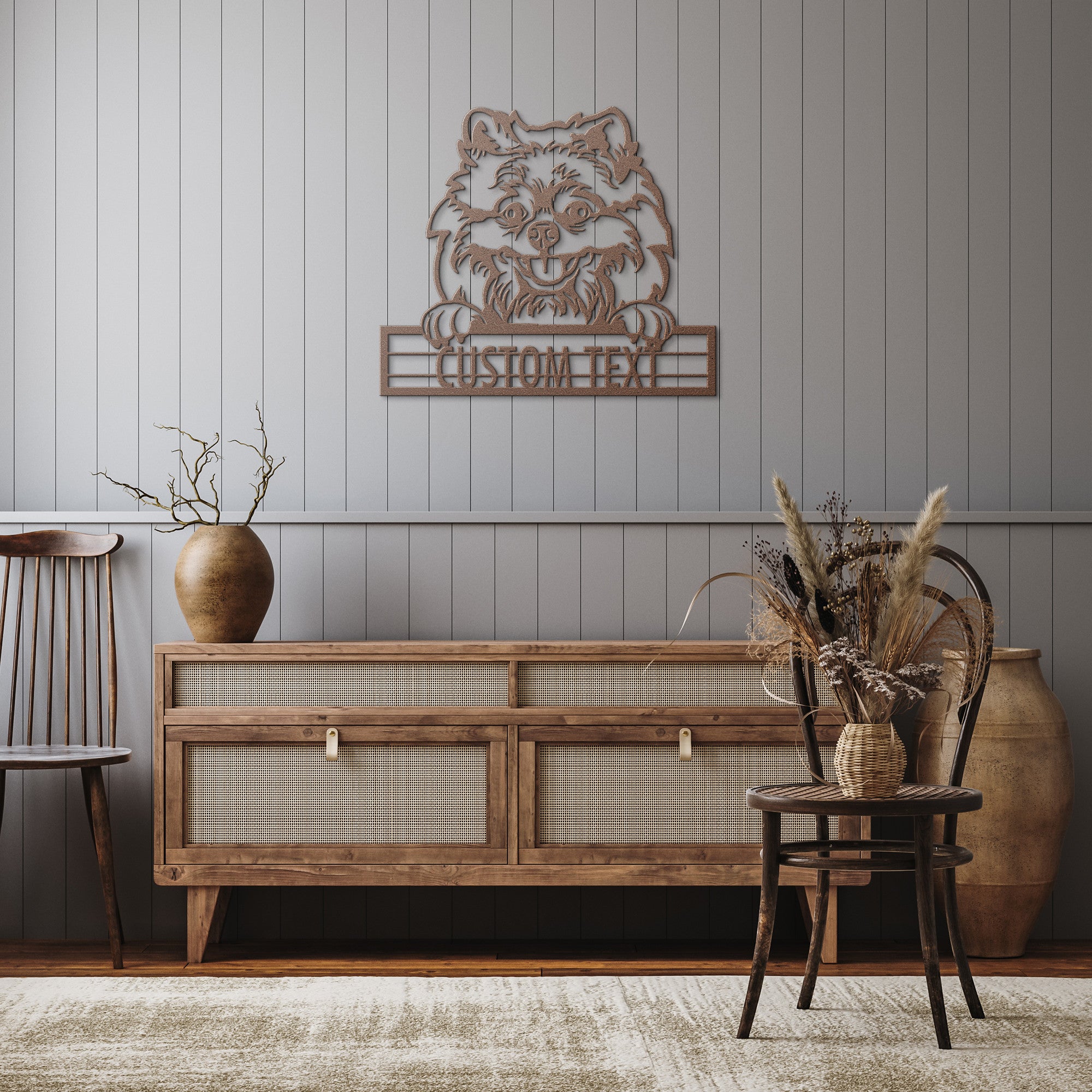 Pomeranian - Dog Personalized Metal Wall Art Decor