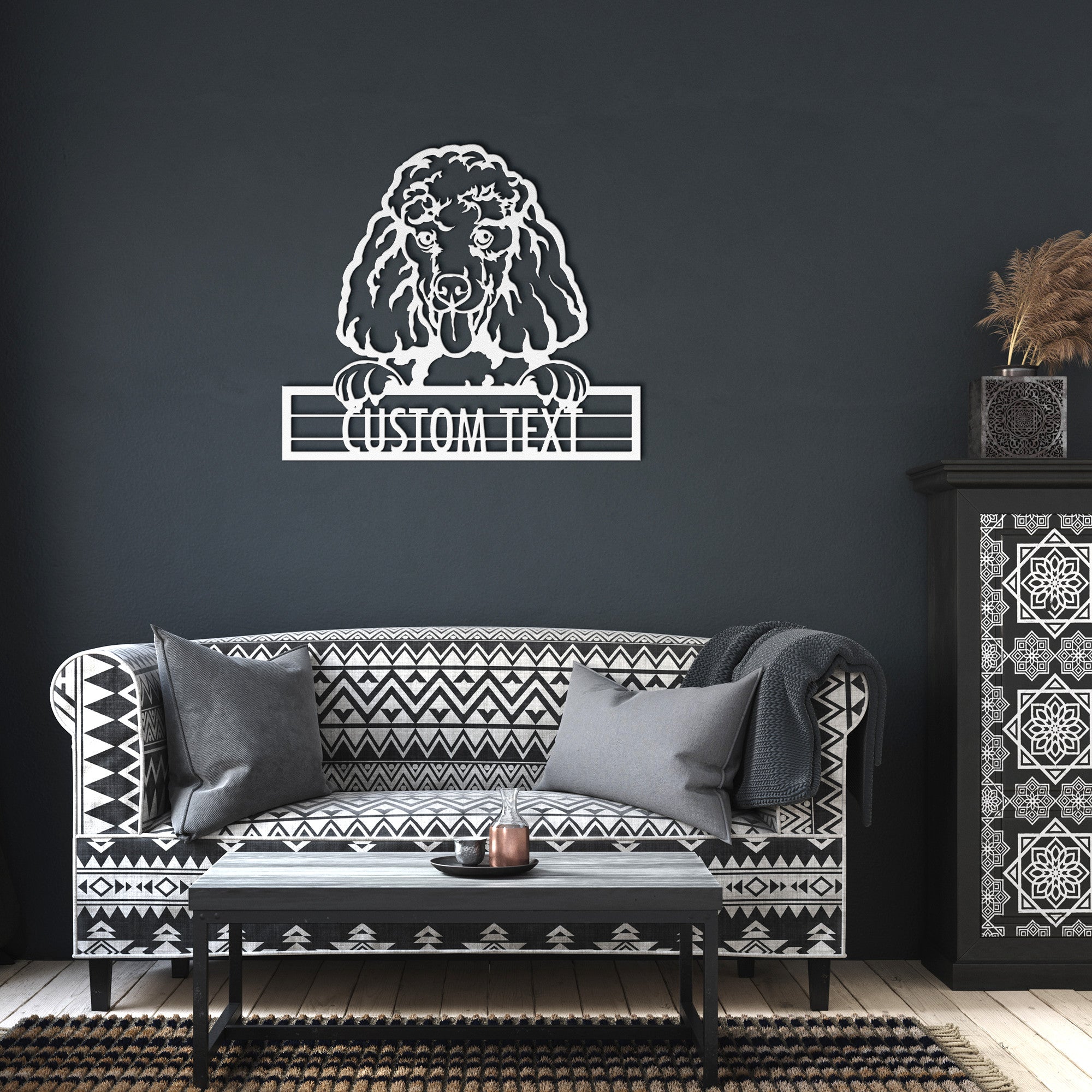 Poodle - Dog Personalized Metal Wall Art Decor