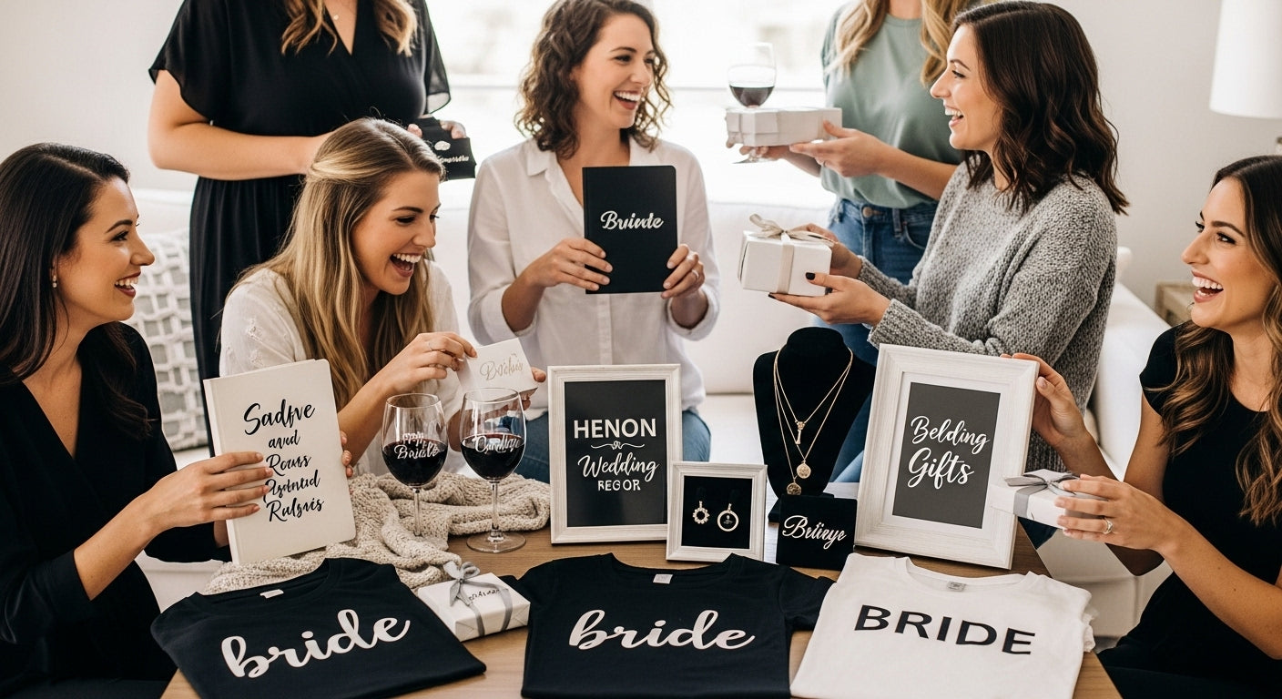 bachelorette gifts, bridal shower, happy friends